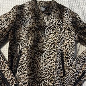 VENUS Leopard Print Moto Jacket – Size US 4